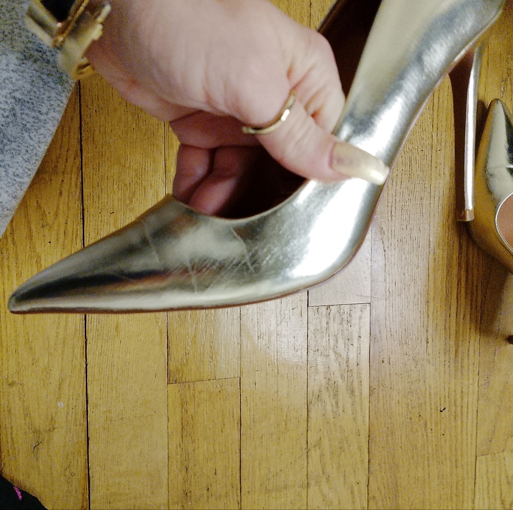 Asos Metallic Pointed Toe Women's Pumps - Gold - Picture 2 of 11